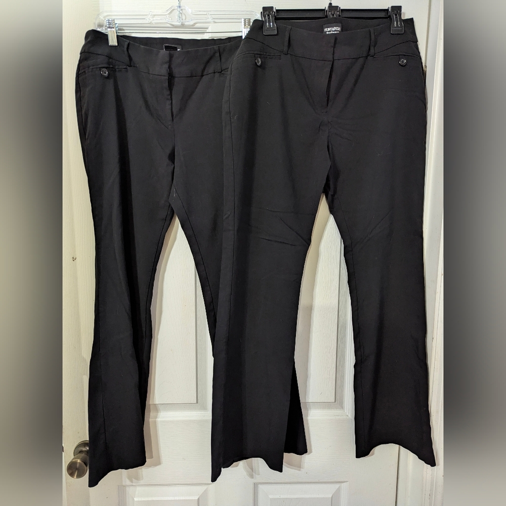 TWO Pairs Women's/Juniors Sz15 Black Dress Pants